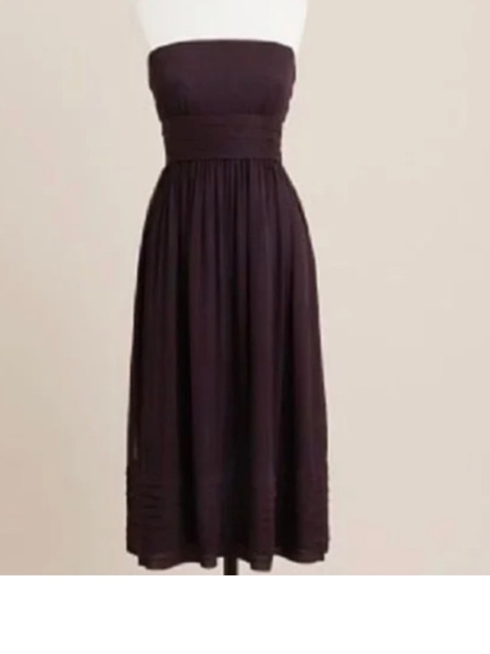 J Crew Juliet Brown Silk Strapless Party Dress Size 14 NWT